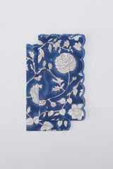 Midnight Garden Indigo Blue Scallop Napkins (Set of 2)